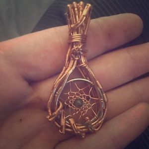 Wire dream catcher pendant